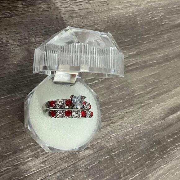 NWT CZ Ruby & Diamond 2PC Set Size 8 - Picture 10 of 10